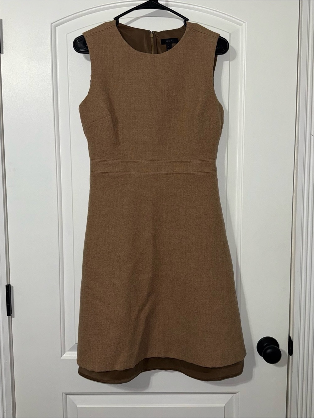 J Crew Wool Sleeveless Brown Dress Women’s Size 6 Office Business